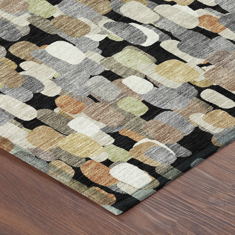10' X 14' Black And Beige Abstract Washable Indoor Outdoor Area Rug Homeroots Outdoor