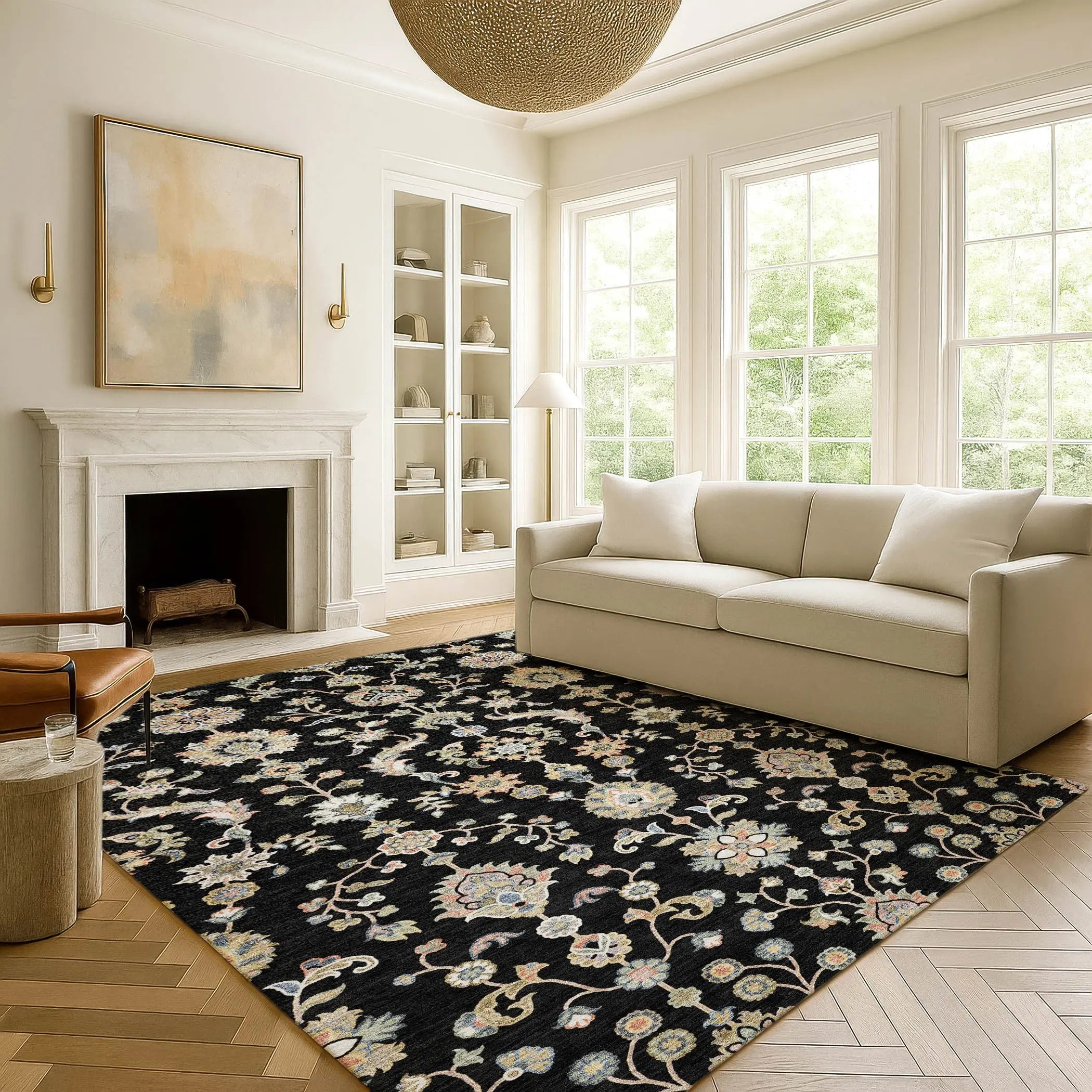 10' X 14' Black And Beige Abstract Washable Indoor Outdoor Area Rug Homeroots Outdoor