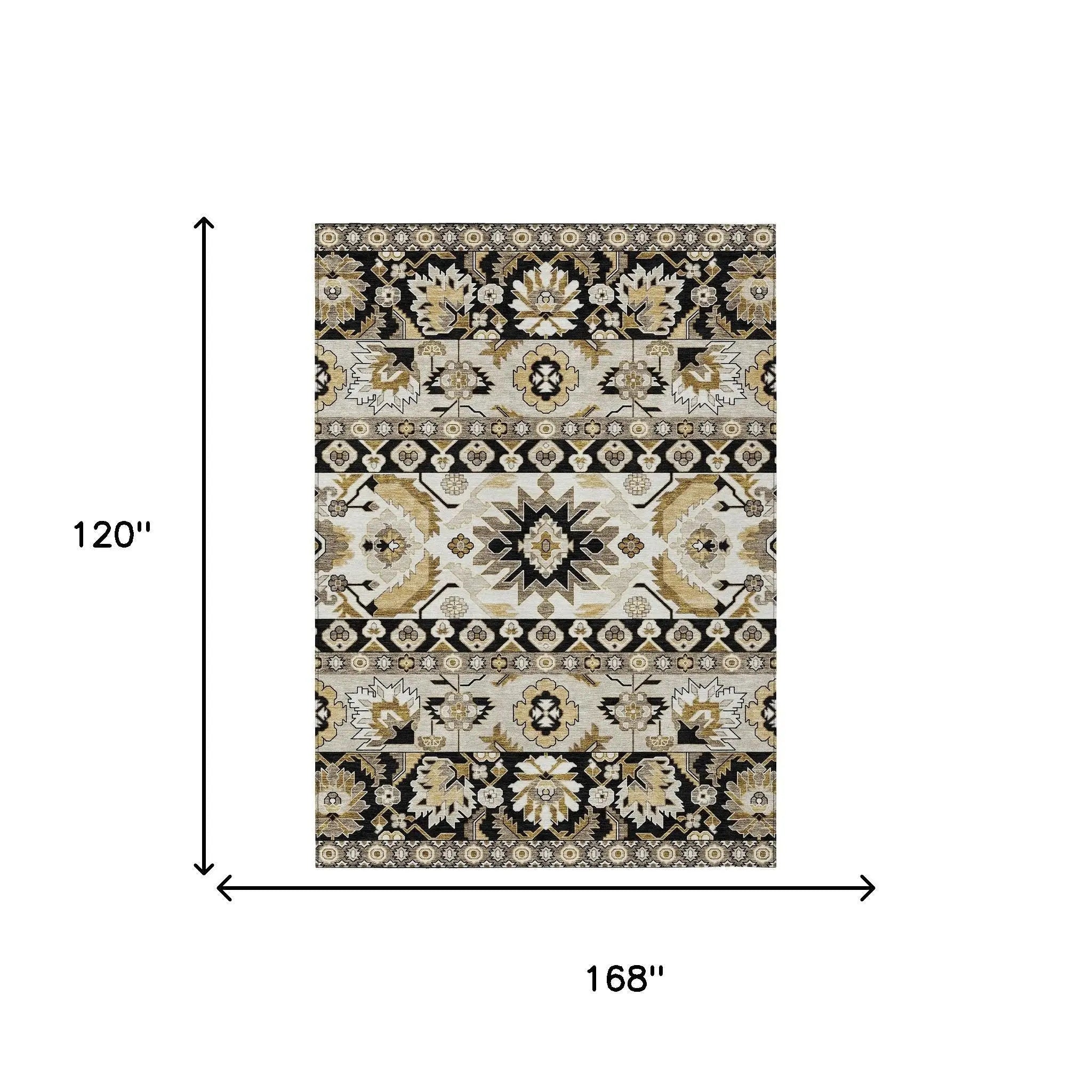 10' X 14' Black And Beige Cactus Washable Indoor Outdoor Area Rug Homeroots Outdoor