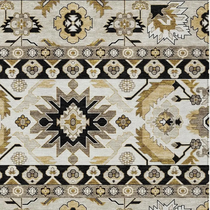 10' X 14' Black And Beige Cactus Washable Indoor Outdoor Area Rug Homeroots Outdoor