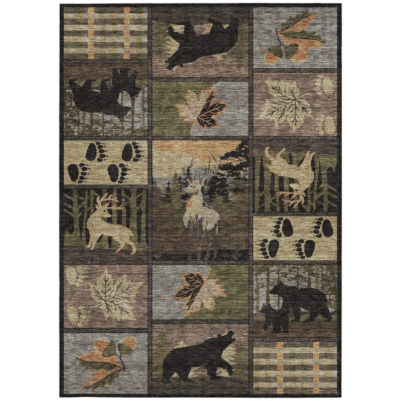 10' X 14' Black And Brown Bear Washable Indoor Outdoor Area Rug Homeroots Outdoor