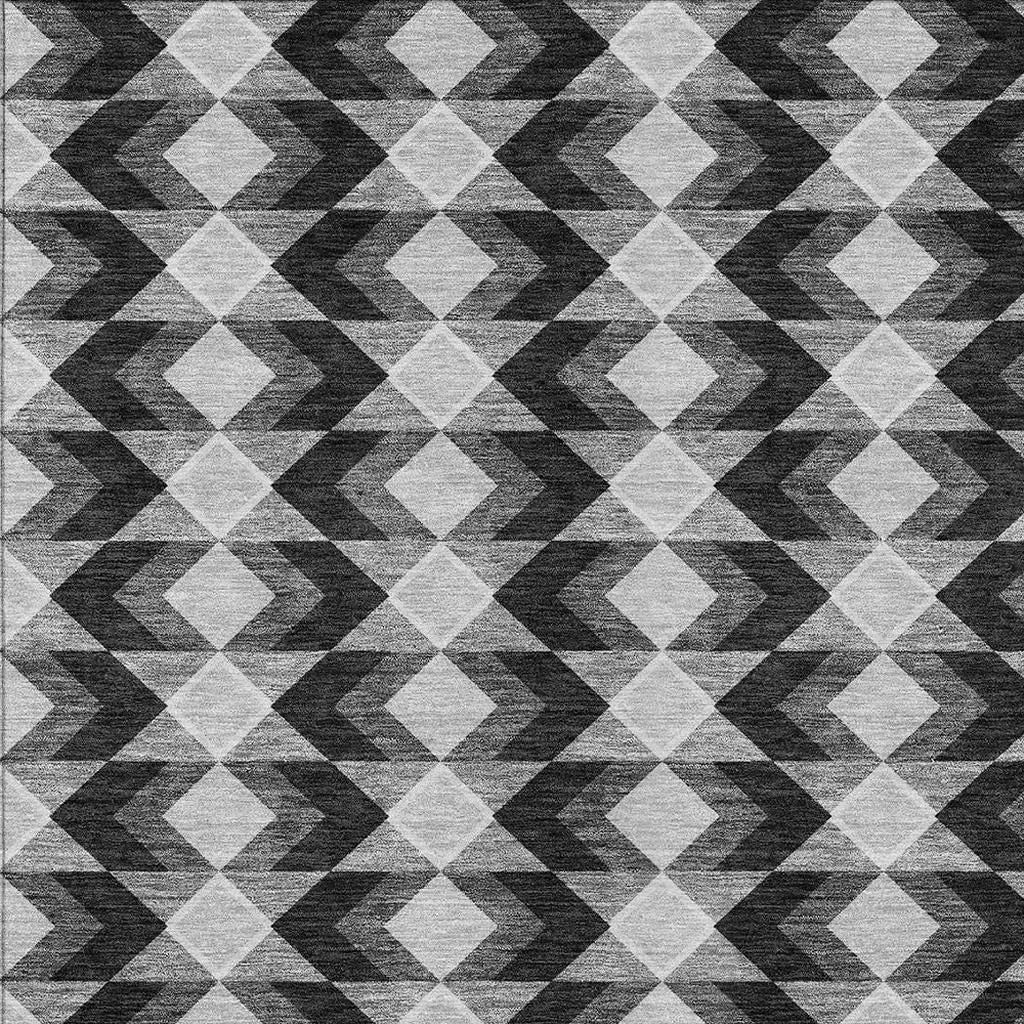 10' X 14' Black And Brown Geometric Washable Indoor Outdoor Area Rug Homeroots Outdoor