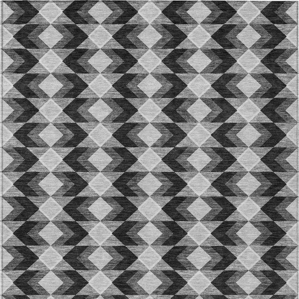 10' X 14' Black And Brown Geometric Washable Indoor Outdoor Area Rug Homeroots Outdoor