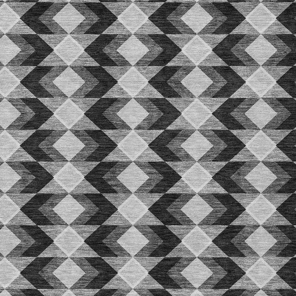 10' X 14' Black And Brown Geometric Washable Indoor Outdoor Area Rug Homeroots Outdoor