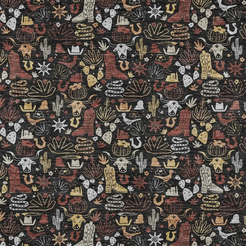 10' X 14' Black And Brown Stars Washable Indoor Outdoor Area Rug Homeroots Outdoor