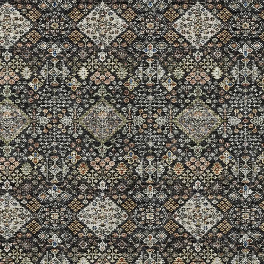 10' X 14' Black And Charcoal Geometric Washable Indoor Outdoor Area Rug Homeroots Outdoor