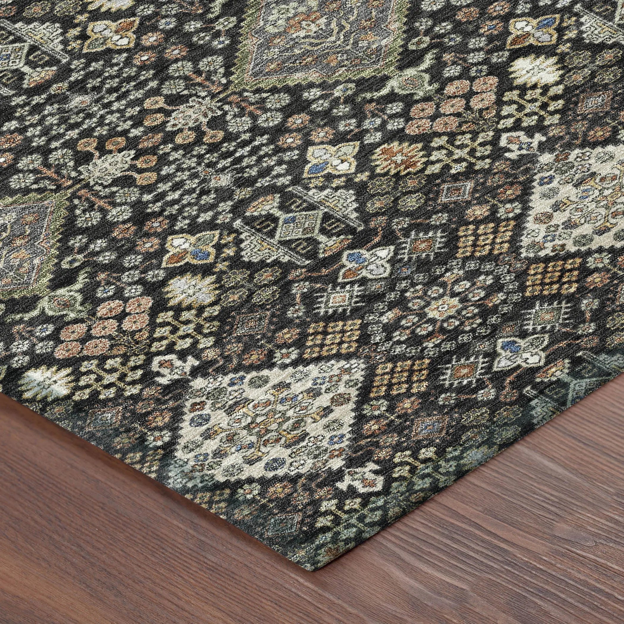 10' X 14' Black And Charcoal Geometric Washable Indoor Outdoor Area Rug Homeroots Outdoor