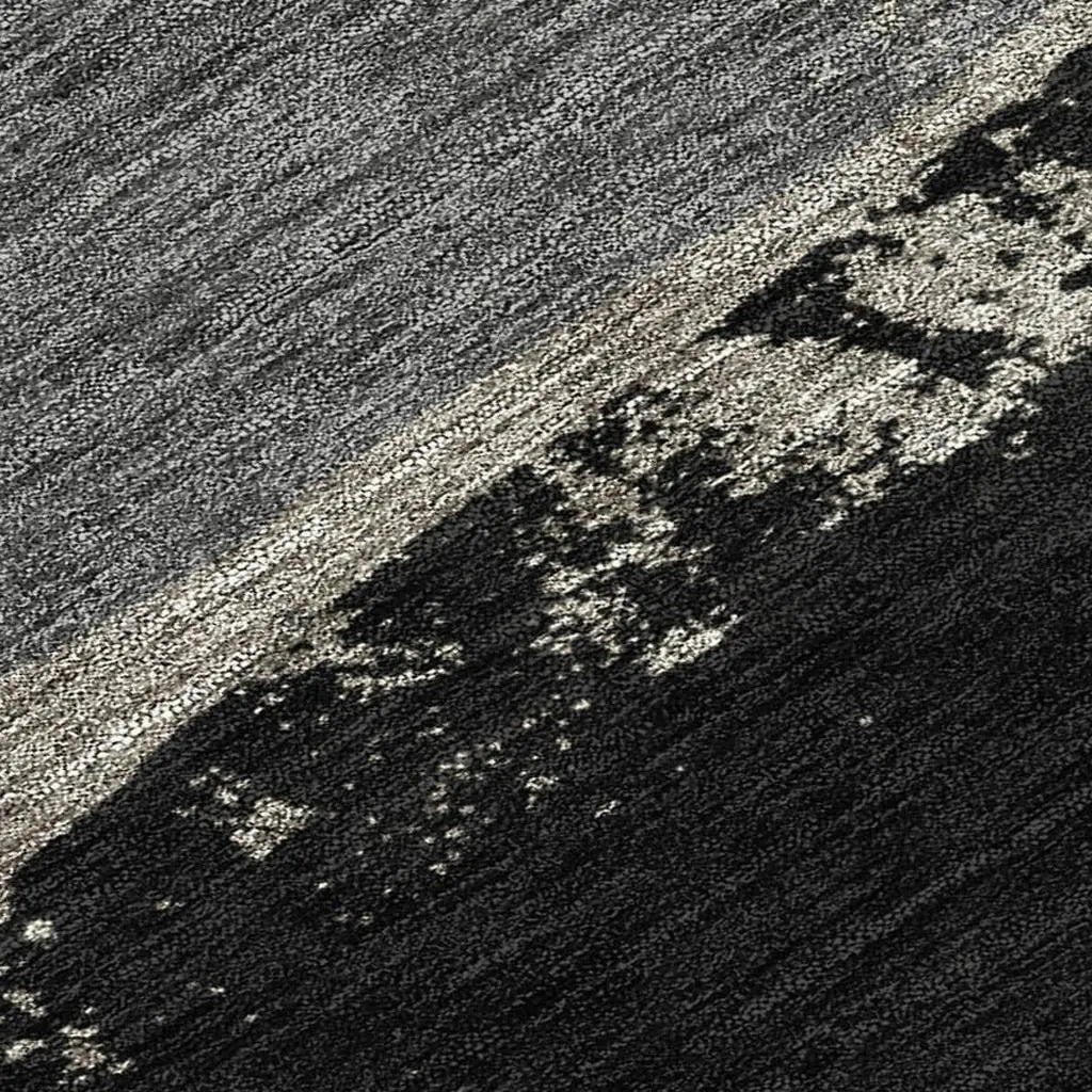 10' X 14' Black And Charcoal Geometric Washable Indoor Outdoor Area Rug Homeroots Outdoor