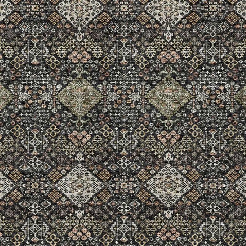 10' X 14' Black And Charcoal Geometric Washable Indoor Outdoor Area Rug Homeroots Outdoor