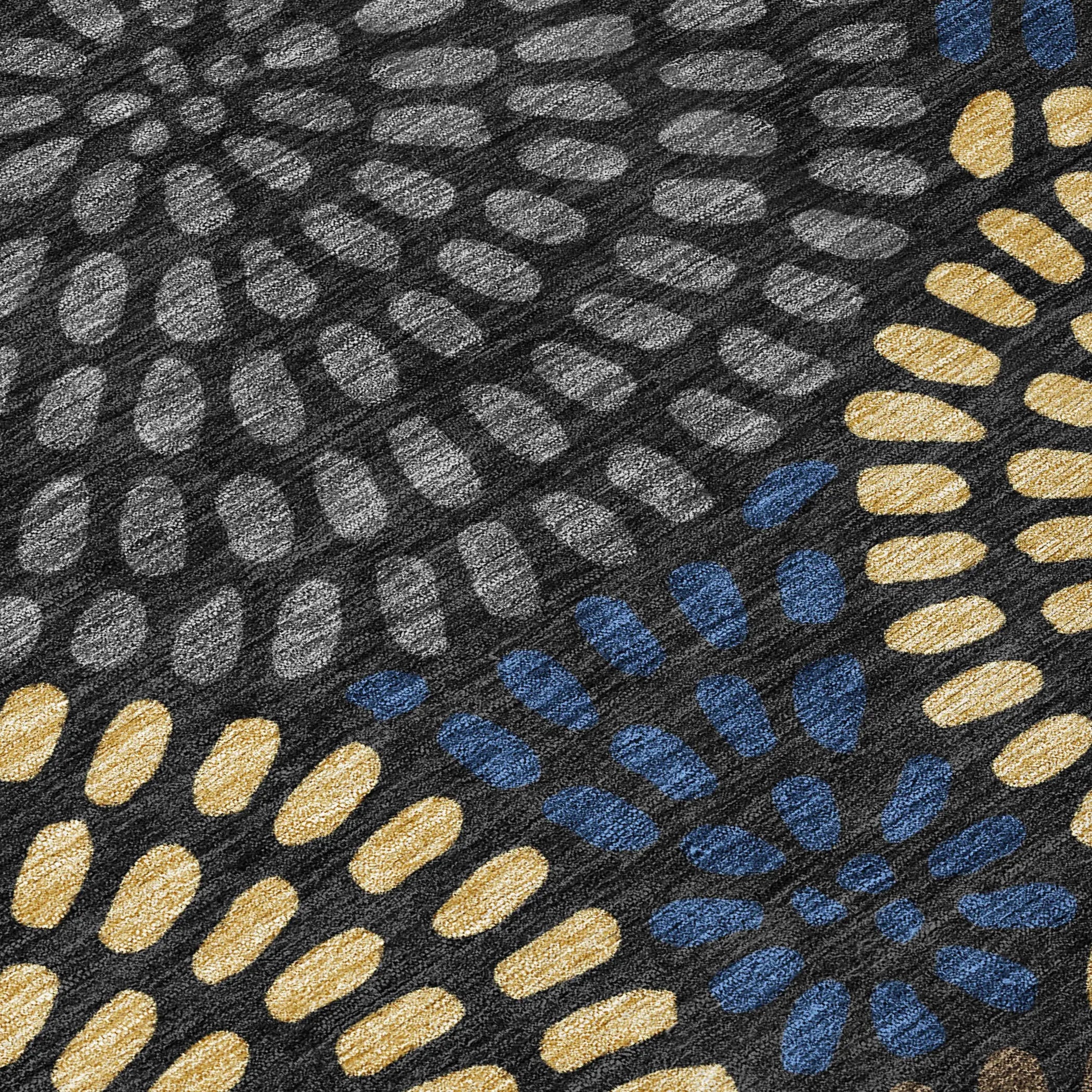 10' X 14' Black And Charcoal Geometric Washable Indoor Outdoor Area Rug Homeroots Outdoor