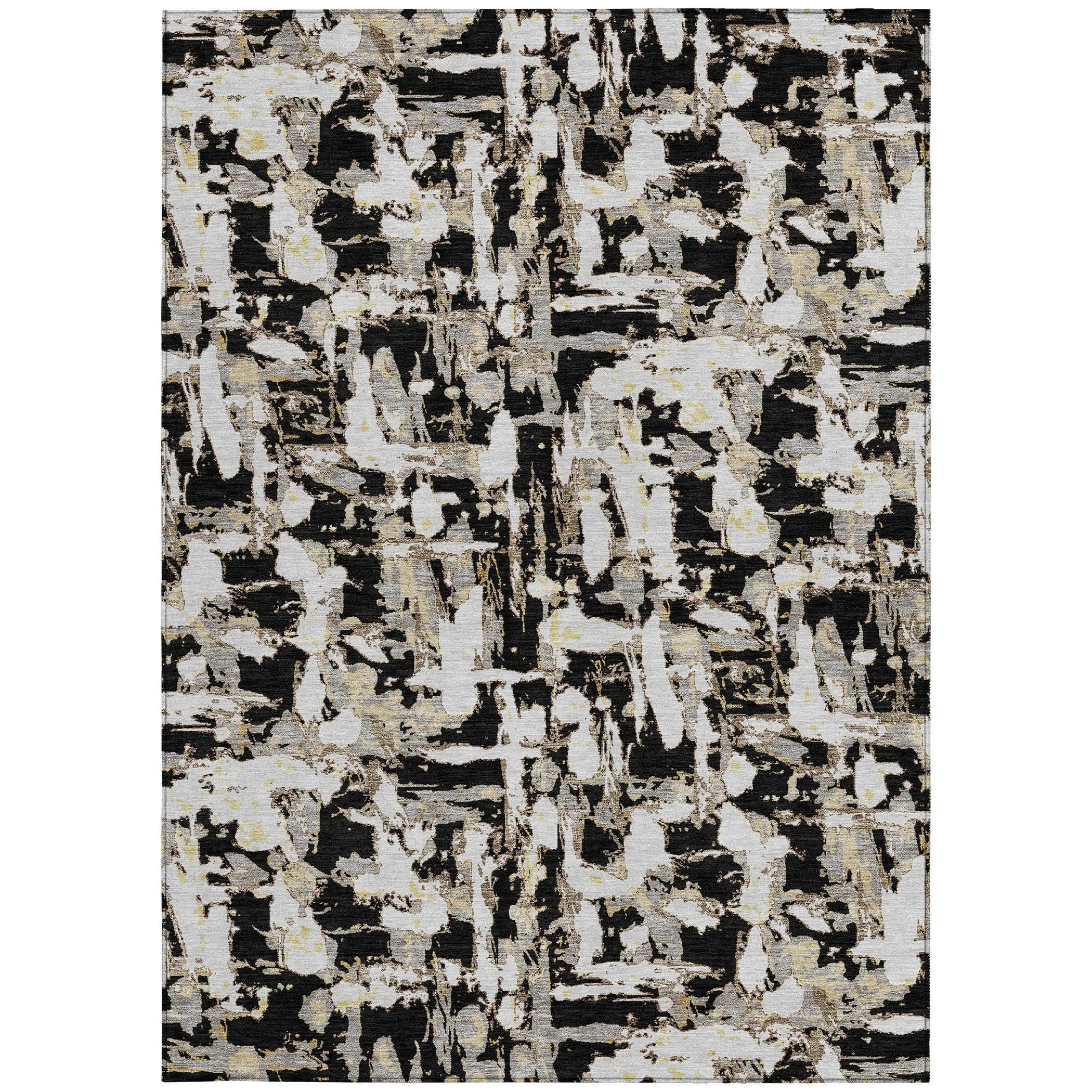 10' X 14' Black And Copper Abstract Washable Indoor Outdoor Area Rug Homeroots Outdoor