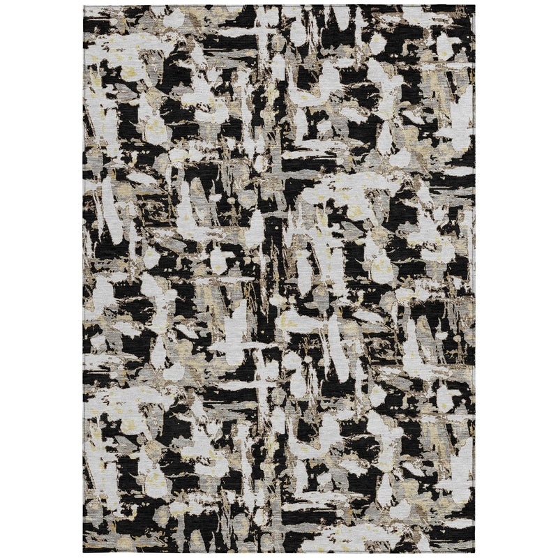 10' X 14' Black And Copper Abstract Washable Indoor Outdoor Area Rug Homeroots Outdoor