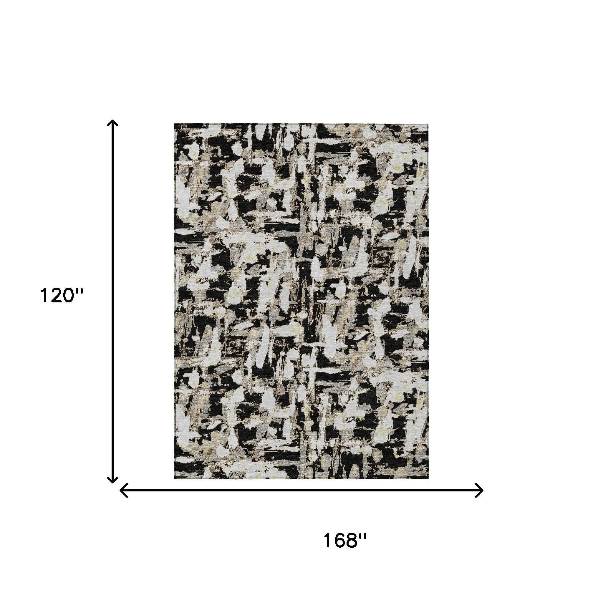 10' X 14' Black And Copper Abstract Washable Indoor Outdoor Area Rug Homeroots Outdoor