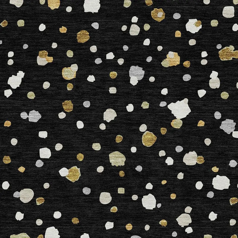 10' X 14' Black And Gold Geometric Washable Indoor Outdoor Area Rug Homeroots Outdoor