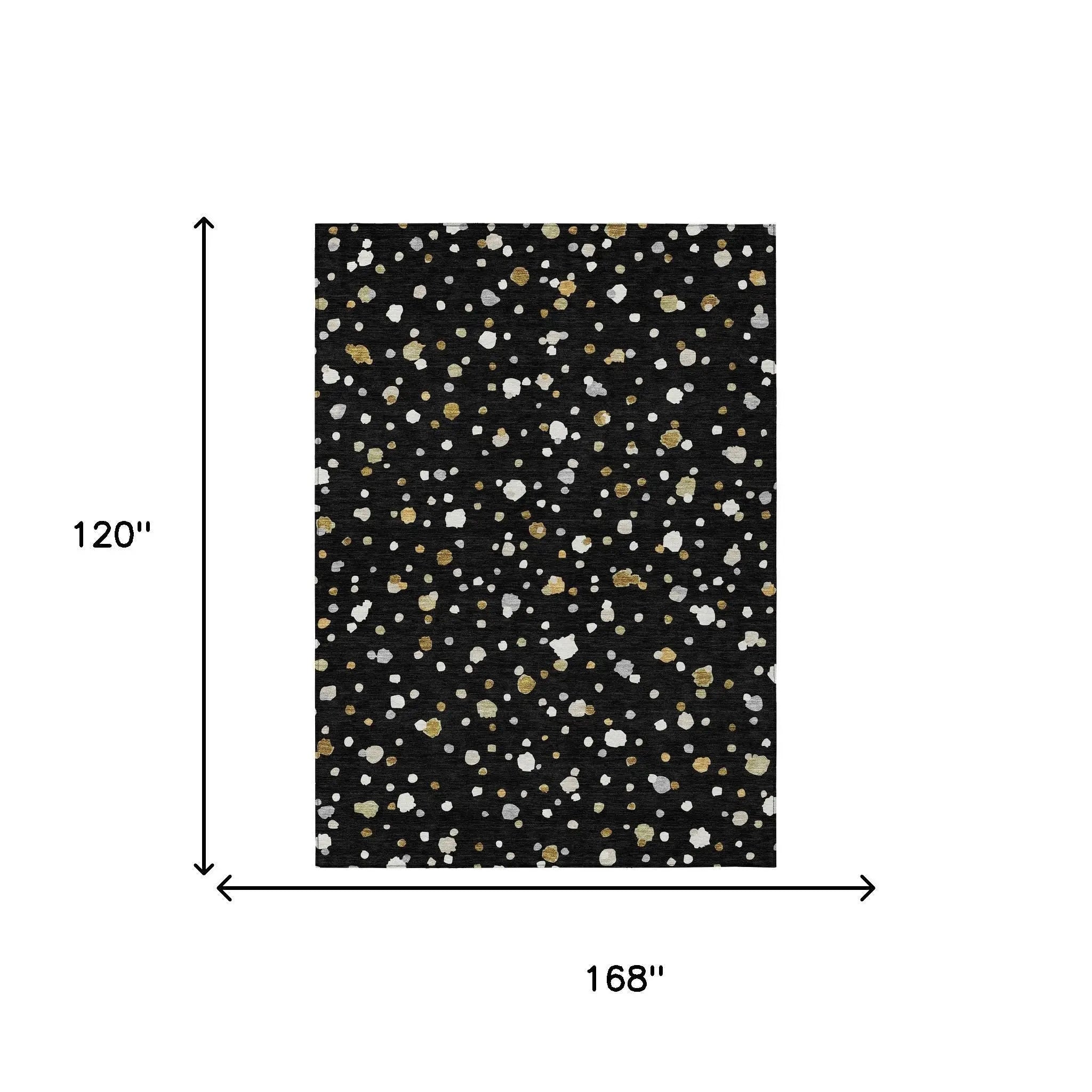 10' X 14' Black And Gold Geometric Washable Indoor Outdoor Area Rug Homeroots Outdoor