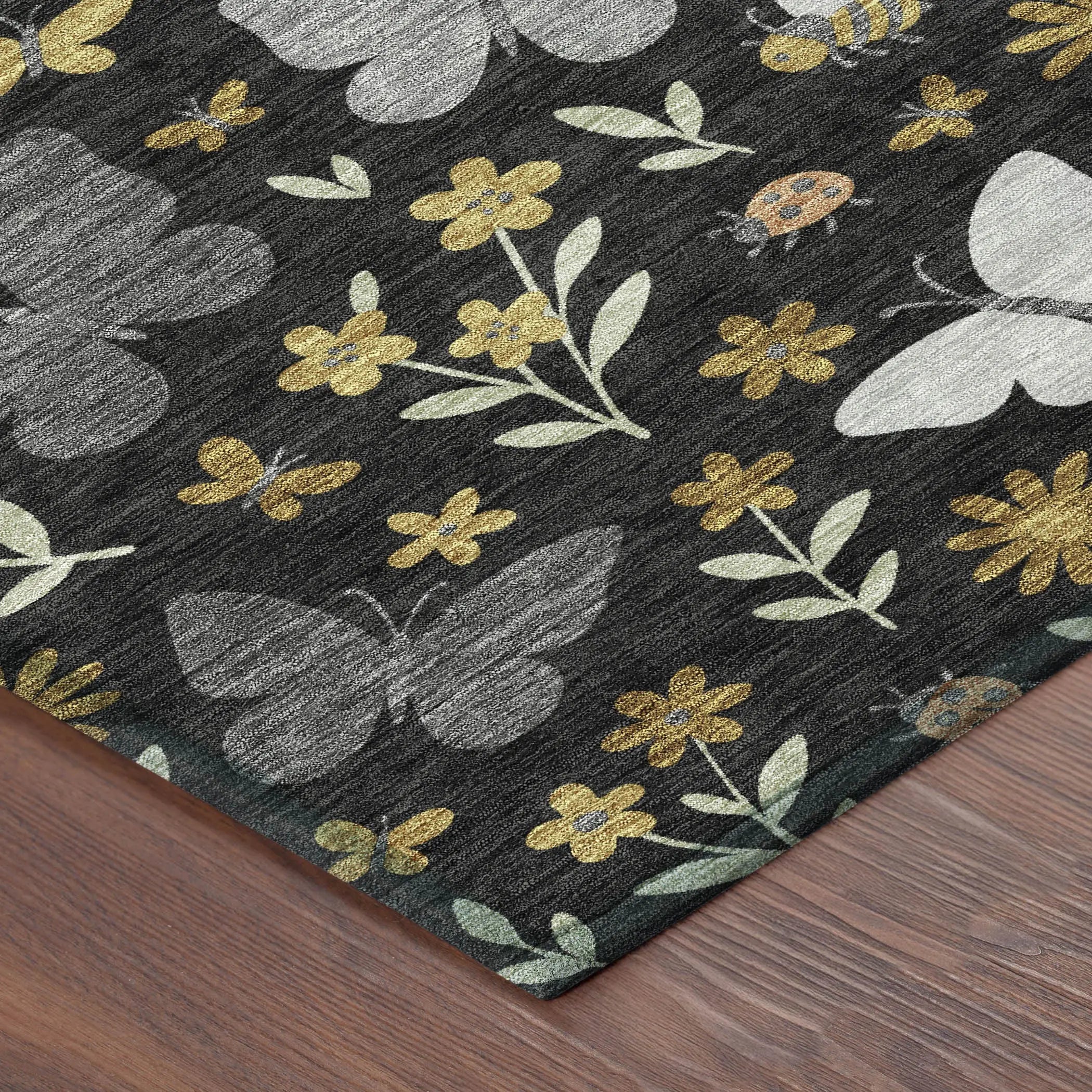 10' X 14' Black And Graphite Abstract Washable Indoor Outdoor Area Rug Homeroots Outdoor