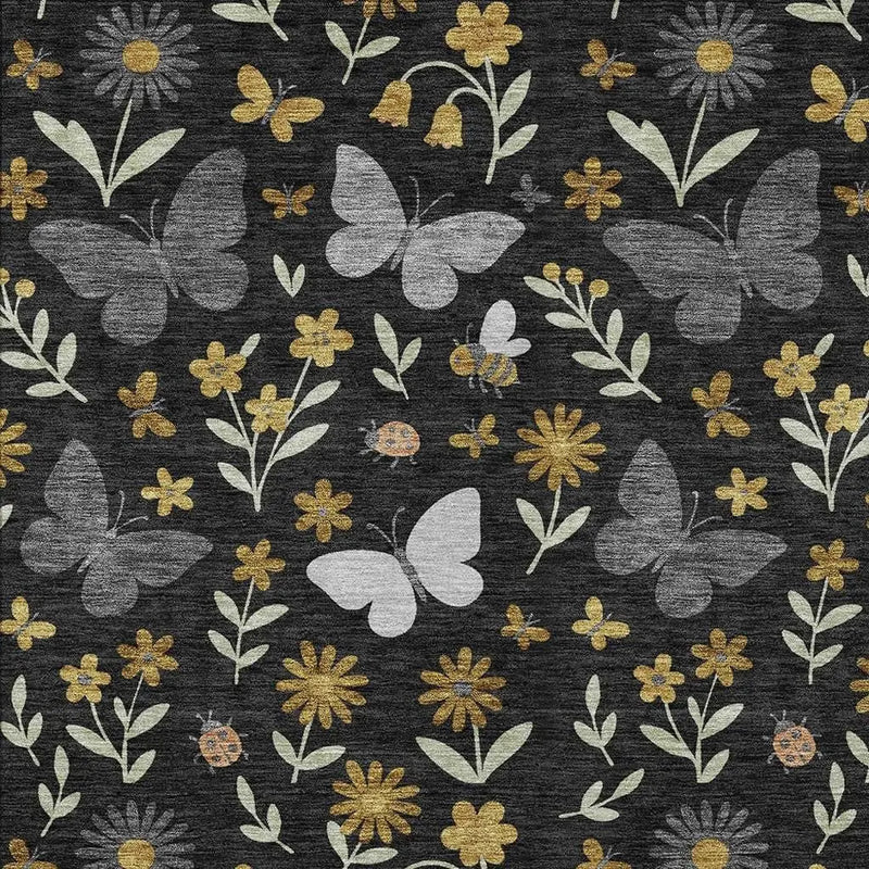 10' X 14' Black And Graphite Abstract Washable Indoor Outdoor Area Rug Homeroots Outdoor