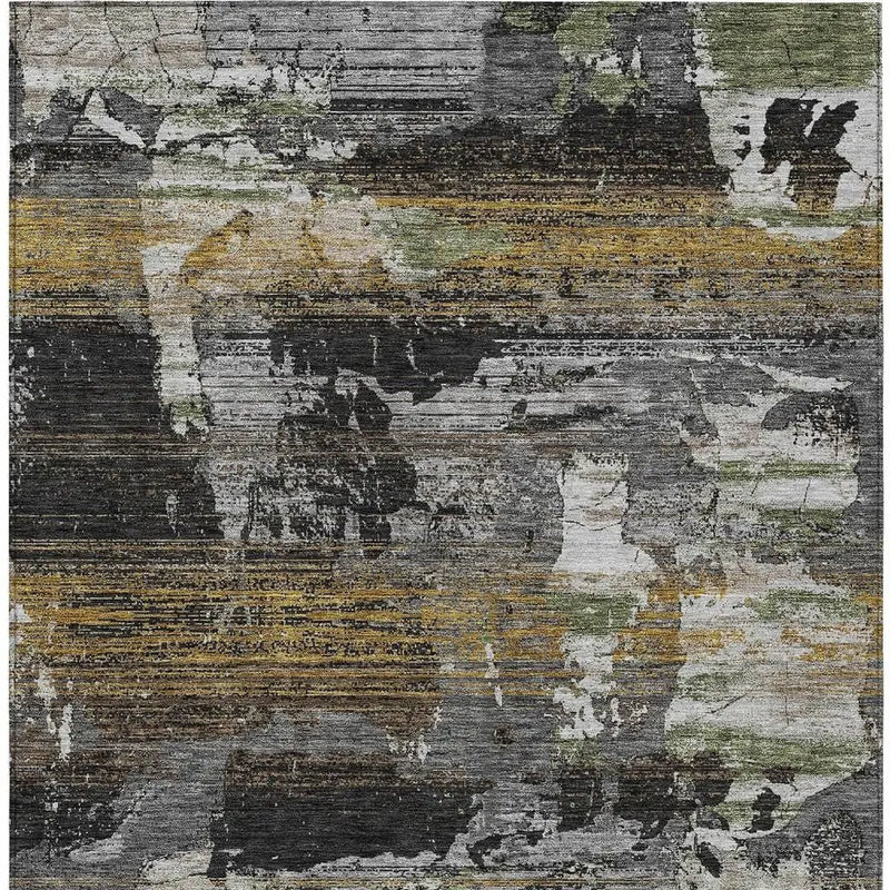 10' X 14' Black And Graphite Abstract Washable Indoor Outdoor Area Rug Homeroots Outdoor