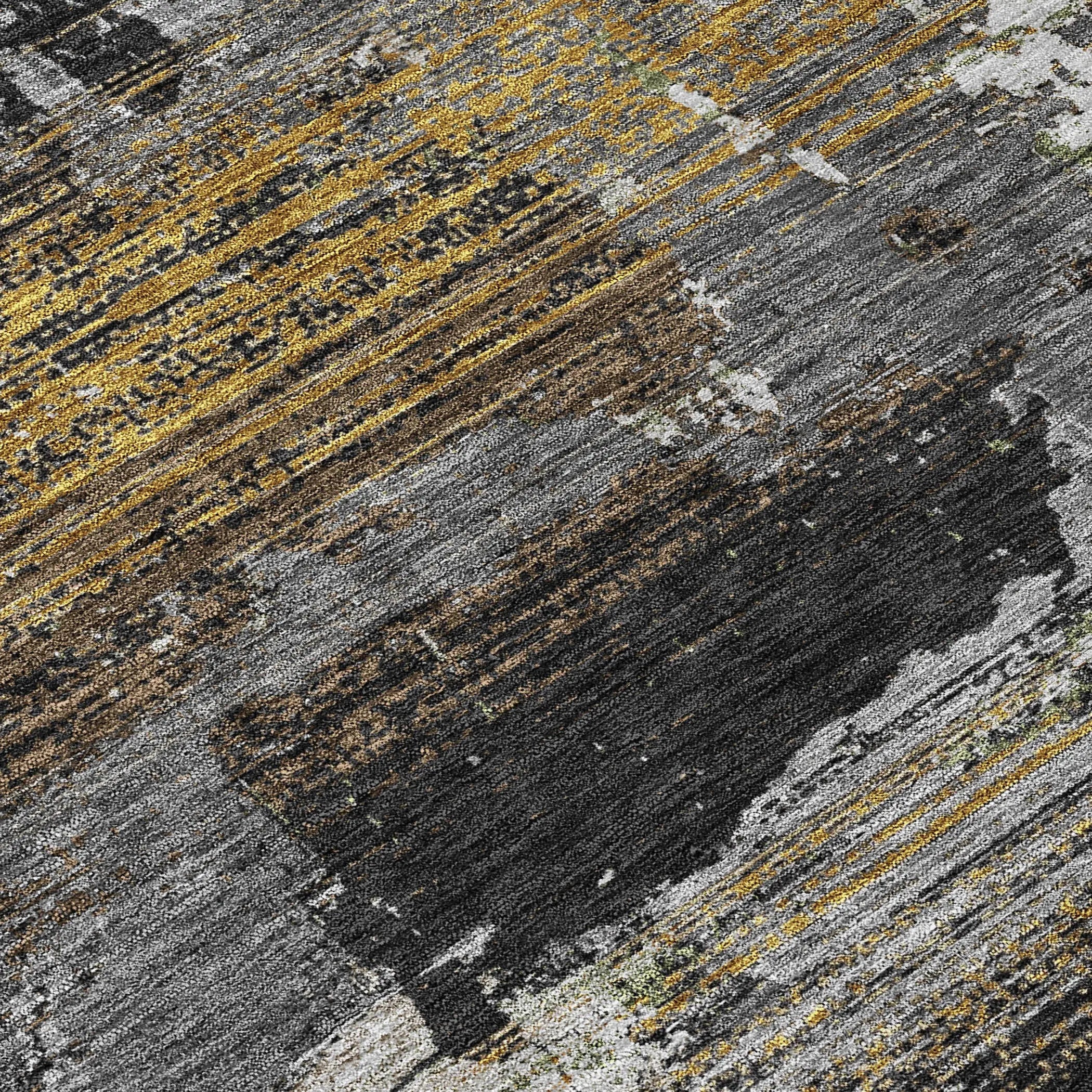 10' X 14' Black And Graphite Abstract Washable Indoor Outdoor Area Rug Homeroots Outdoor