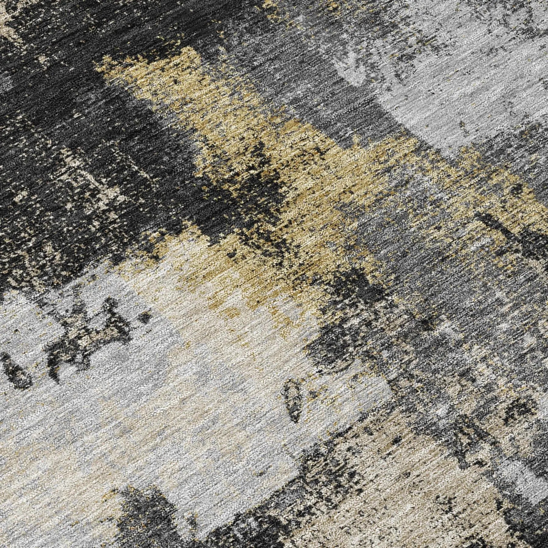 10' X 14' Black And Graphite Abstract Washable Indoor Outdoor Area Rug Homeroots Outdoor