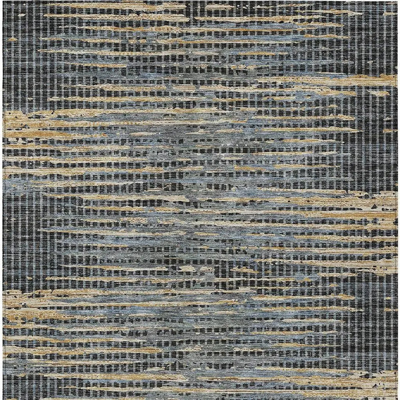 10' X 14' Black And Graphite Abstract Washable Indoor Outdoor Area Rug Homeroots Outdoor