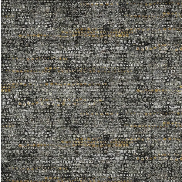 10' X 14' Black And Graphite Abstract Washable Indoor Outdoor Area Rug Homeroots Outdoor