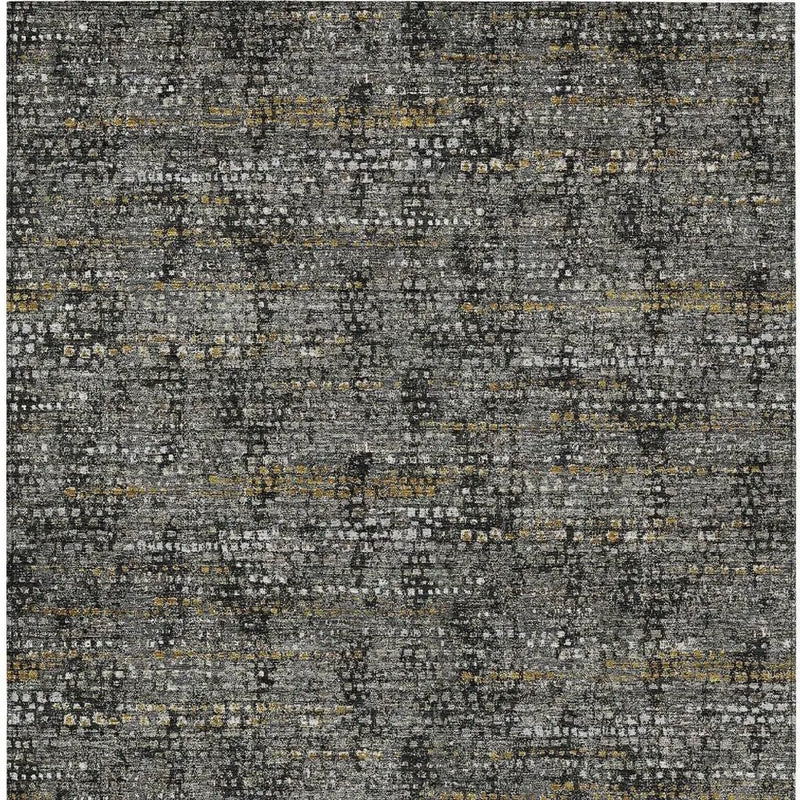 10' X 14' Black And Graphite Abstract Washable Indoor Outdoor Area Rug Homeroots Outdoor