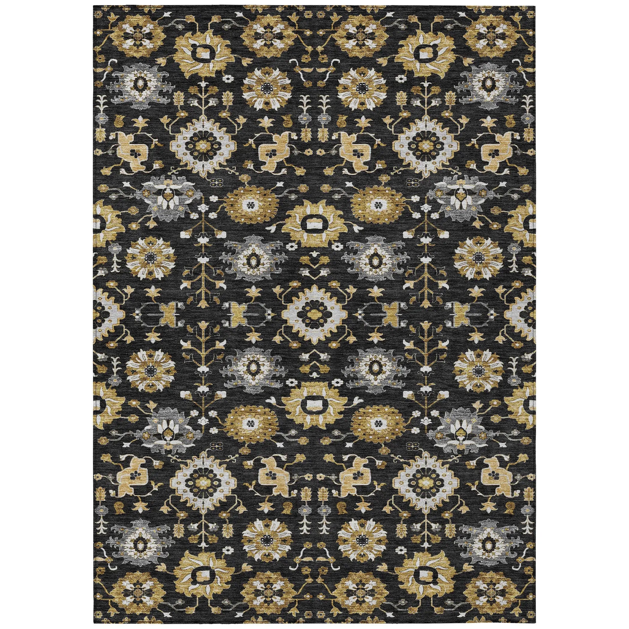 10' X 14' Black And Graphite Geometric Washable Indoor Outdoor Area Rug Homeroots Outdoor