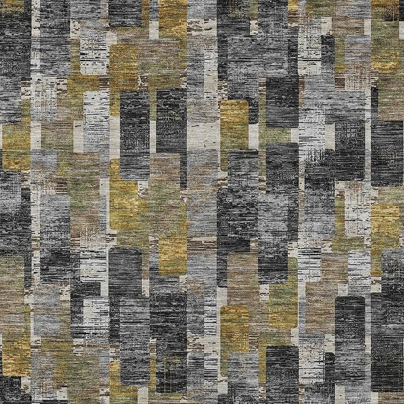 10' X 14' Black And Graphite Geometric Washable Indoor Outdoor Area Rug Homeroots Outdoor