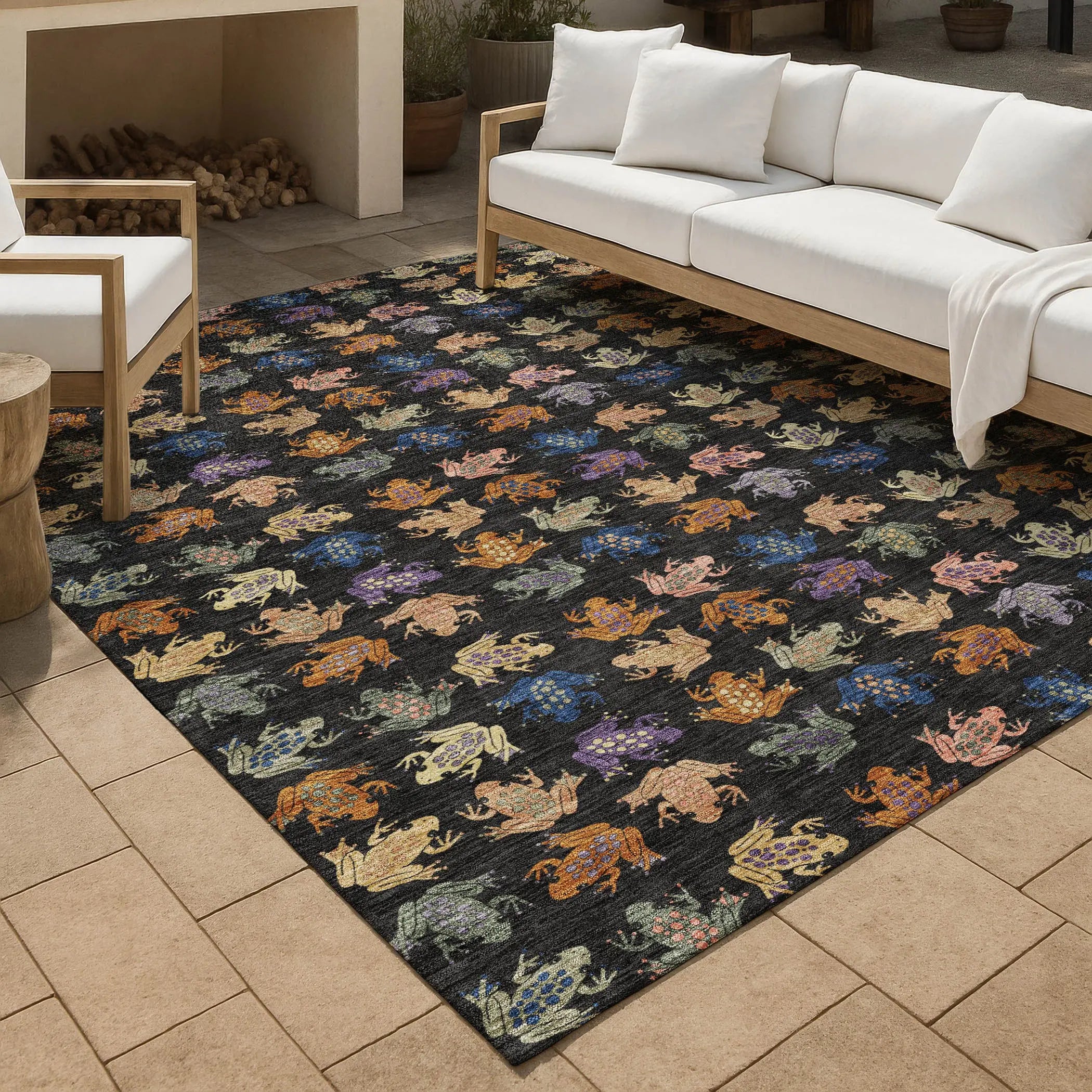 10' X 14' Black And Graphite Geometric Washable Indoor Outdoor Area Rug Homeroots Outdoor