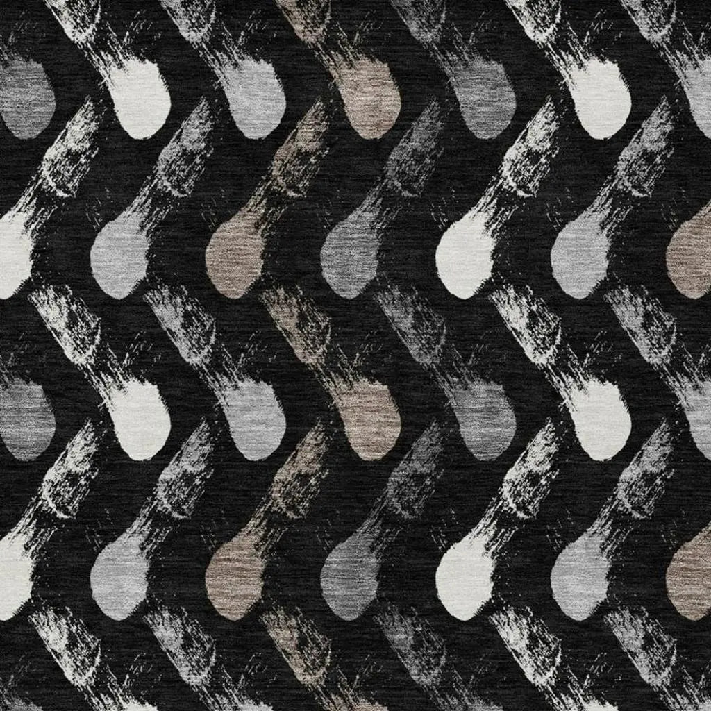 10' X 14' Black And Graphite Geometric Washable Indoor Outdoor Area Rug Homeroots Outdoor