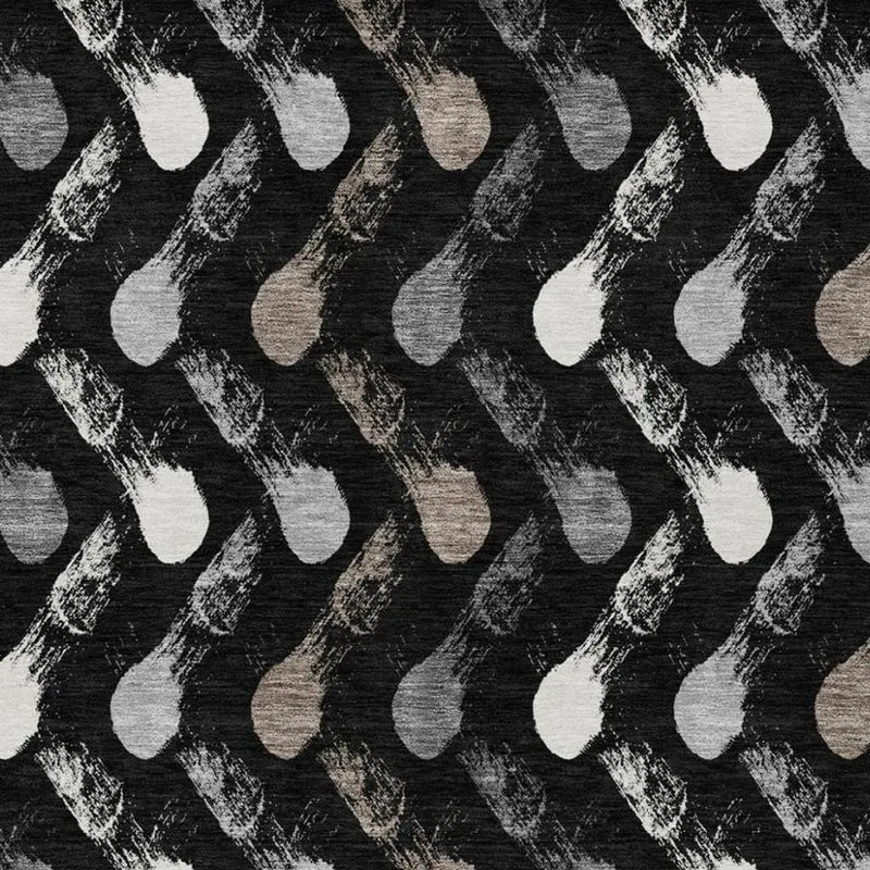 10' X 14' Black And Graphite Geometric Washable Indoor Outdoor Area Rug Homeroots Outdoor