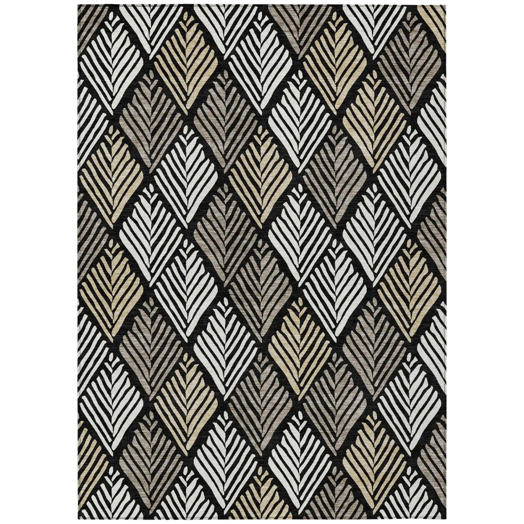 10' X 14' Black And Graphite Geometric Washable Indoor Outdoor Area Rug Homeroots Outdoor
