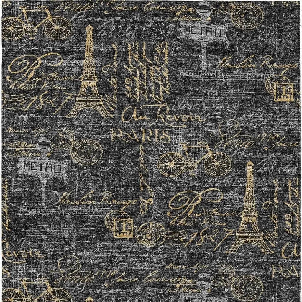10' X 14' Black And Graphite Southwestern Washable Indoor Outdoor Area Rug Homeroots Outdoor