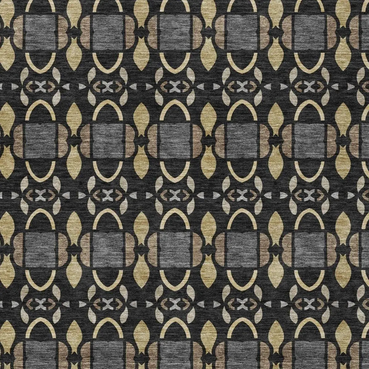 10' X 14' Black And Graphite Striped Washable Indoor Outdoor Area Rug Homeroots Outdoor