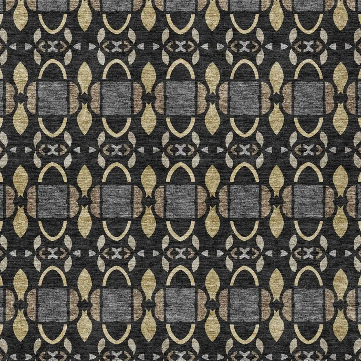 10' X 14' Black And Graphite Striped Washable Indoor Outdoor Area Rug Homeroots Outdoor