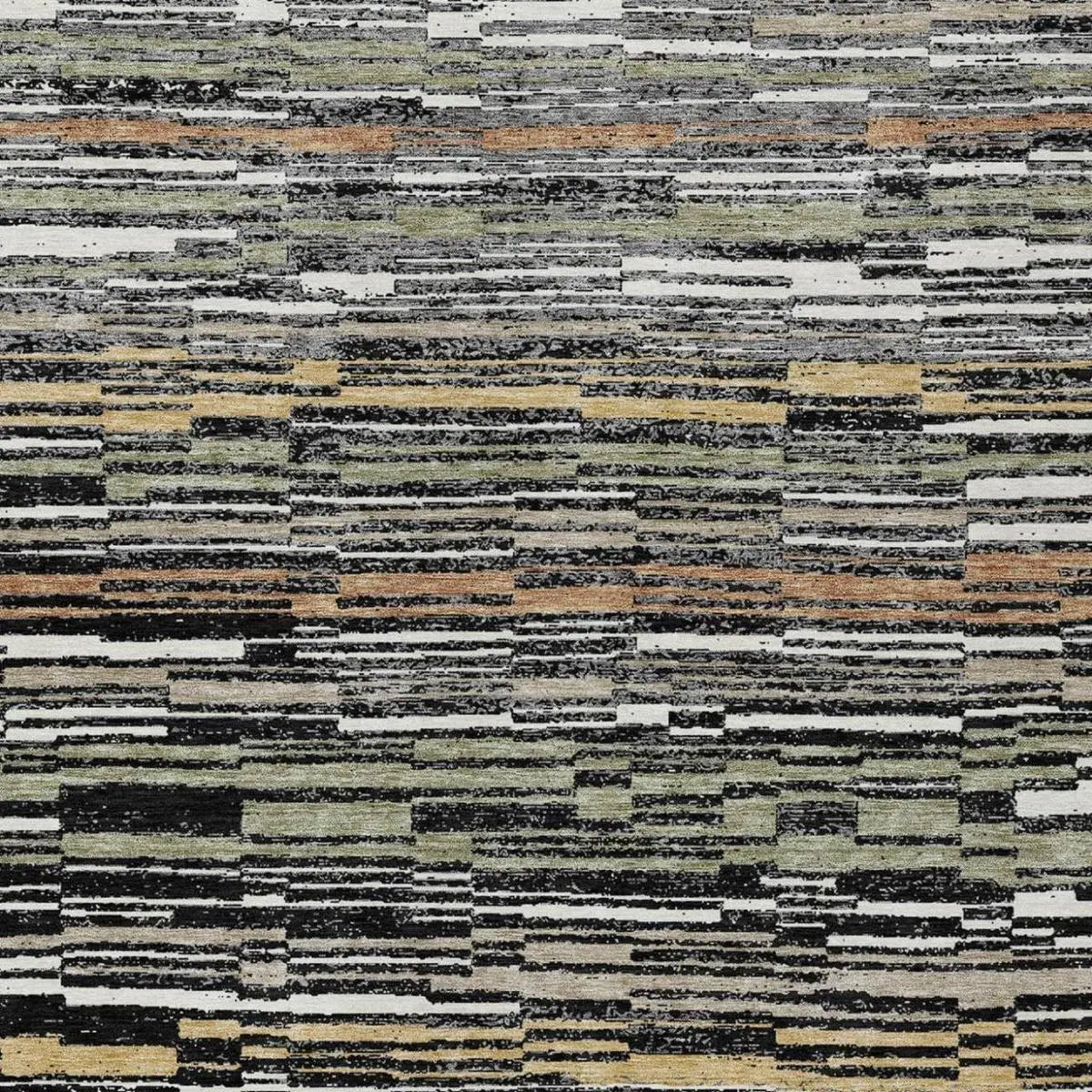 10' X 14' Black And Graphite Striped Washable Indoor Outdoor Area Rug Homeroots Outdoor