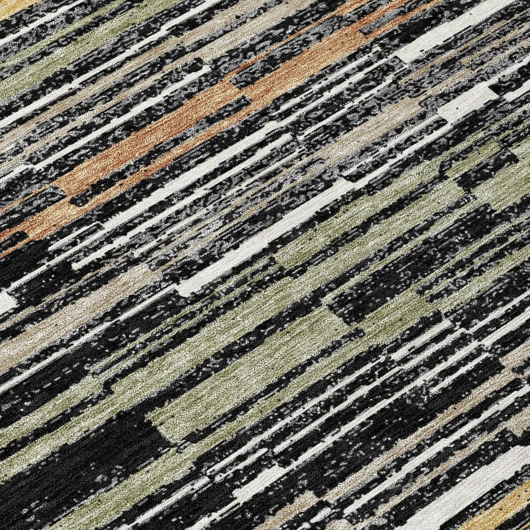 10' X 14' Black And Graphite Striped Washable Indoor Outdoor Area Rug Homeroots Outdoor