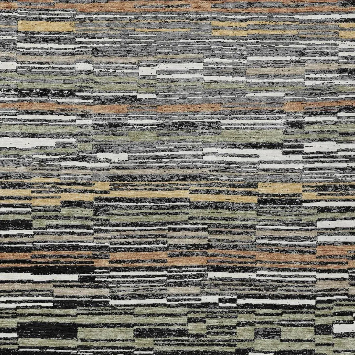 10' X 14' Black And Graphite Striped Washable Indoor Outdoor Area Rug Homeroots Outdoor