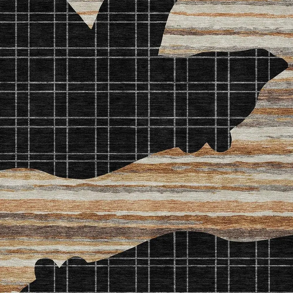 10' X 14' Black And Gray Abstract Washable Indoor Outdoor Area Rug Homeroots Outdoor
