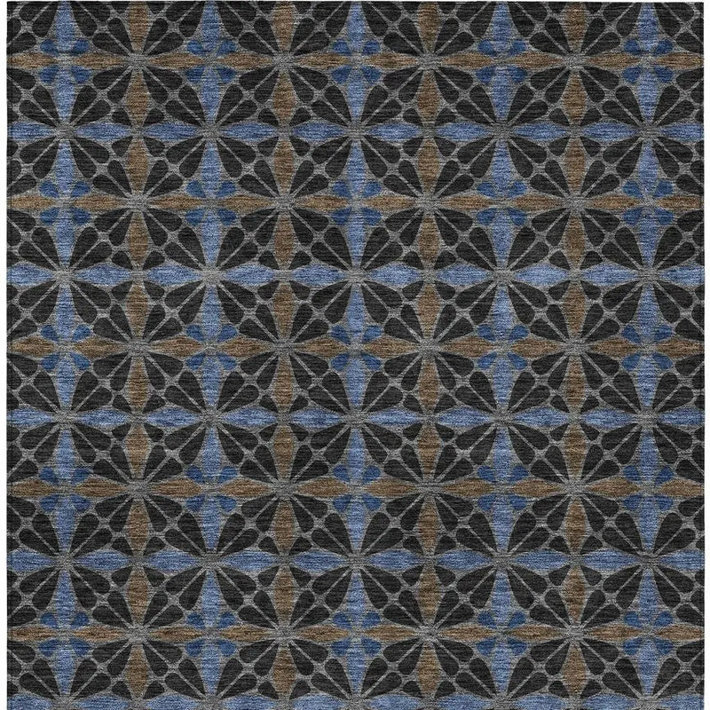10' X 14' Black And Gray Geometric Washable Indoor Outdoor Area Rug Homeroots Outdoor