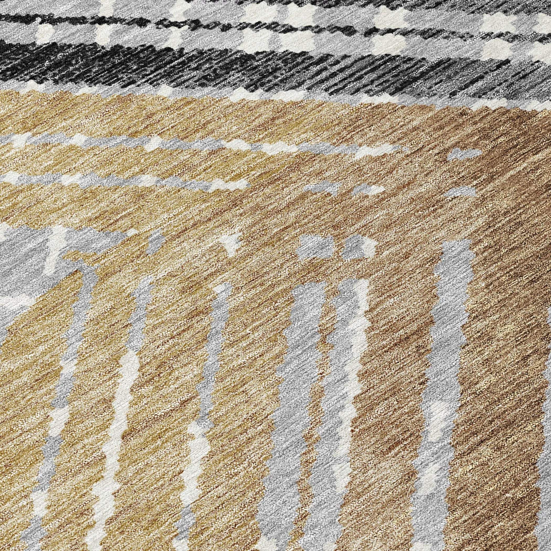 10' X 14' Black And Gray Geometric Washable Indoor Outdoor Area Rug Homeroots Outdoor