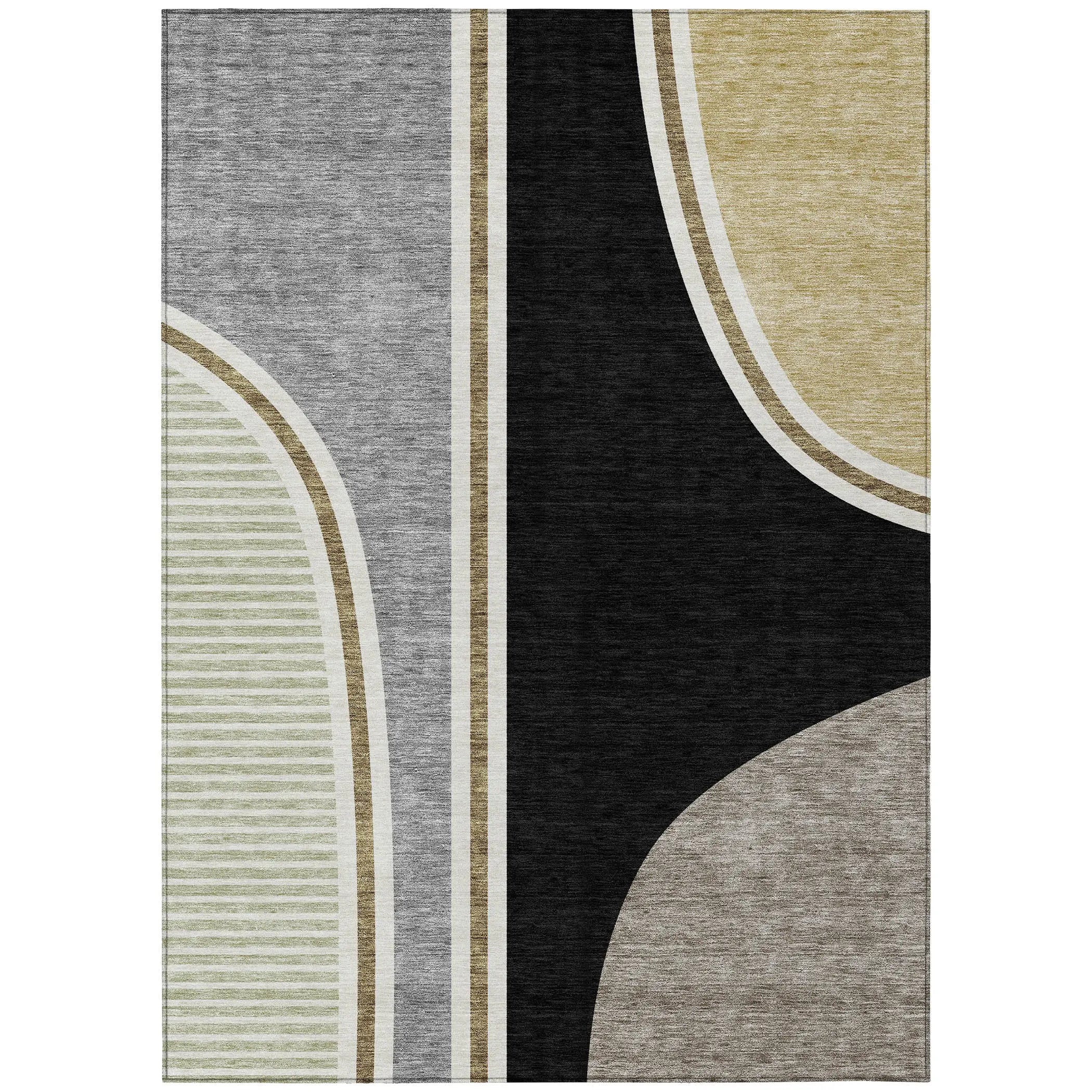 10' X 14' Black And Gray Geometric Washable Indoor Outdoor Area Rug Homeroots Outdoor