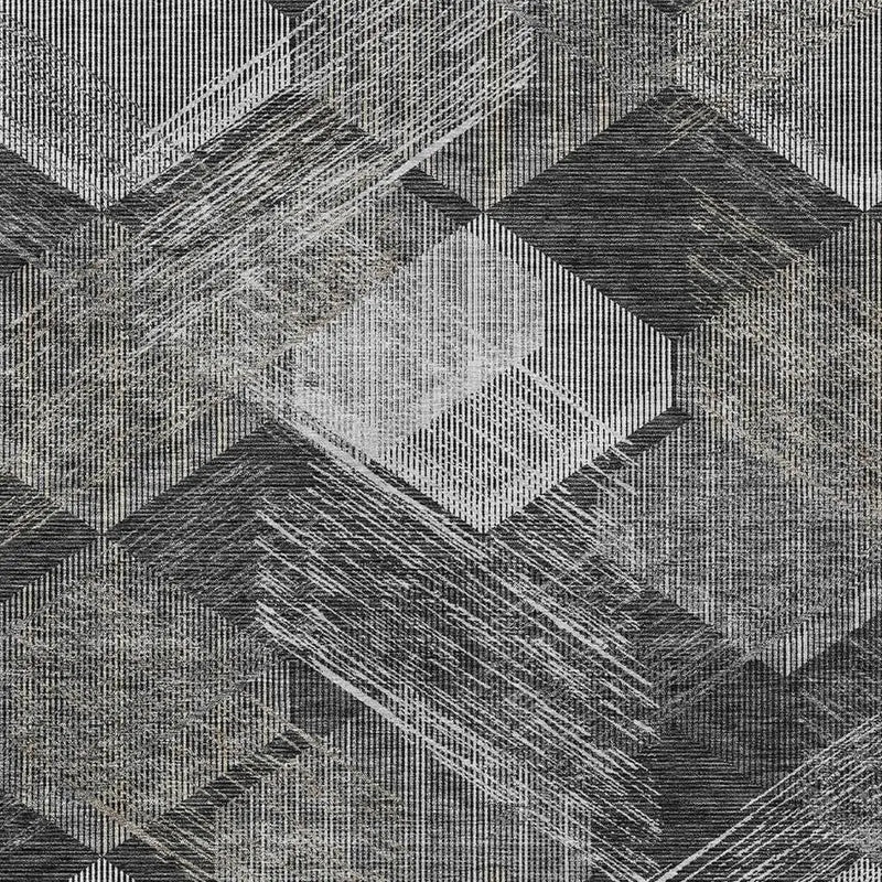 10' X 14' Black And Gray Geometric Washable Indoor Outdoor Area Rug Homeroots Outdoor