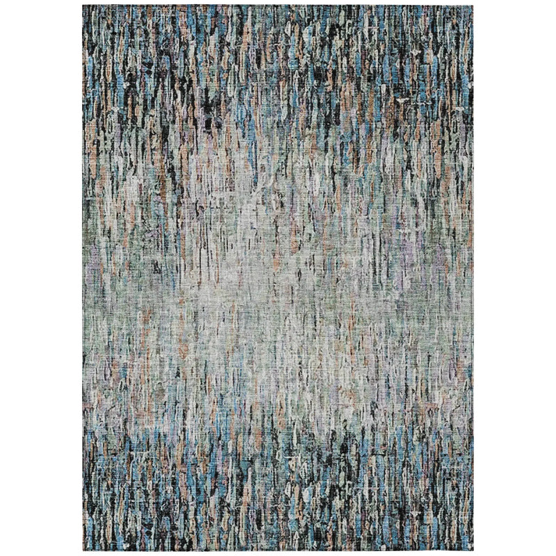 10' X 14' Black And Gray Striped Washable Indoor Outdoor Area Rug Homeroots Outdoor
