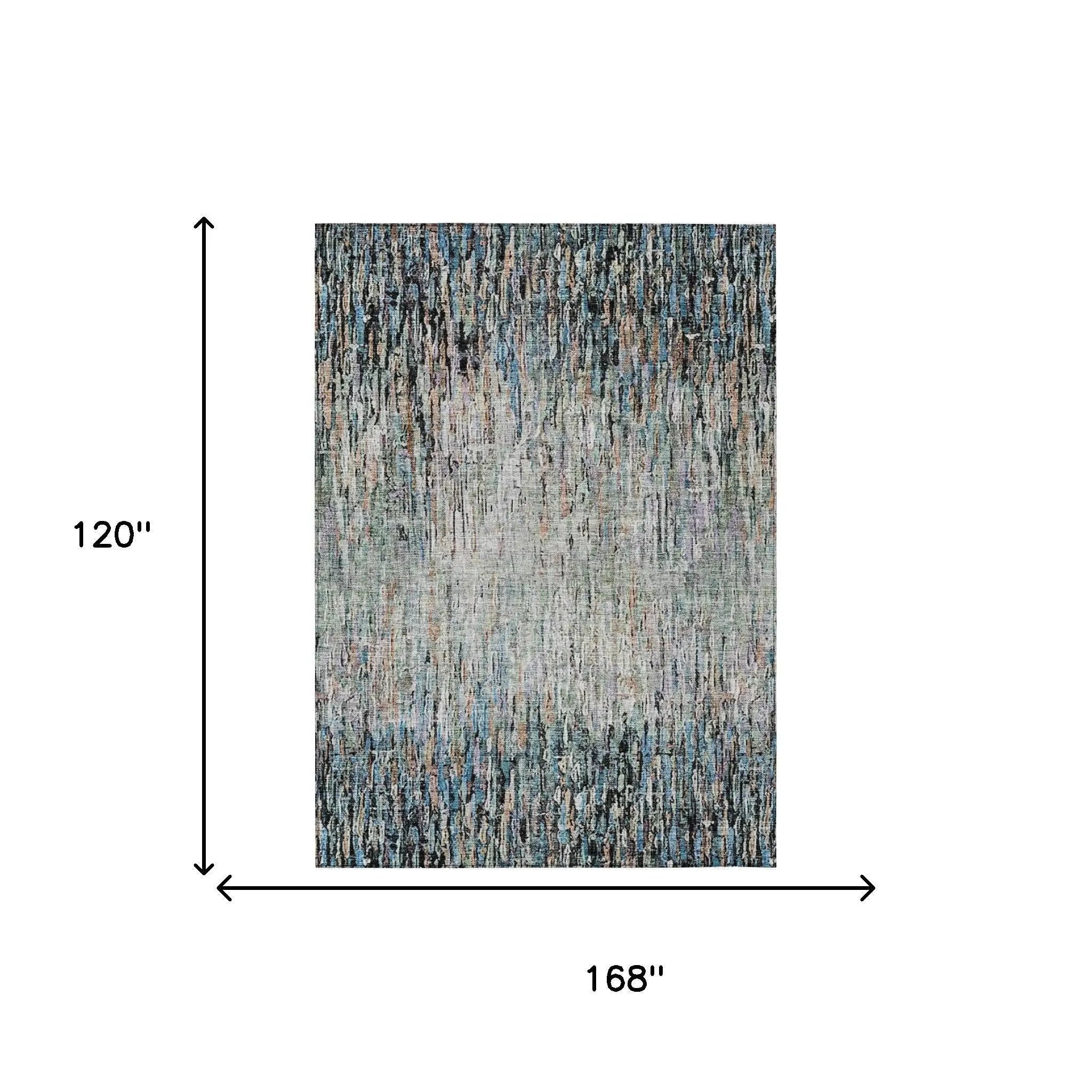 10' X 14' Black And Gray Striped Washable Indoor Outdoor Area Rug Homeroots Outdoor