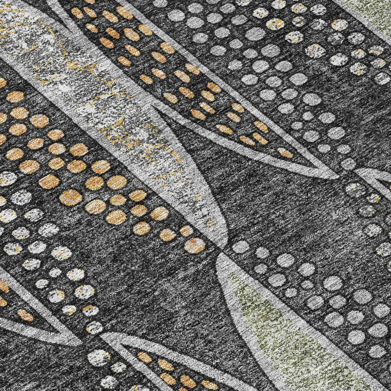 10' X 14' Black And Green Geometric Washable Indoor Outdoor Area Rug Homeroots Outdoor