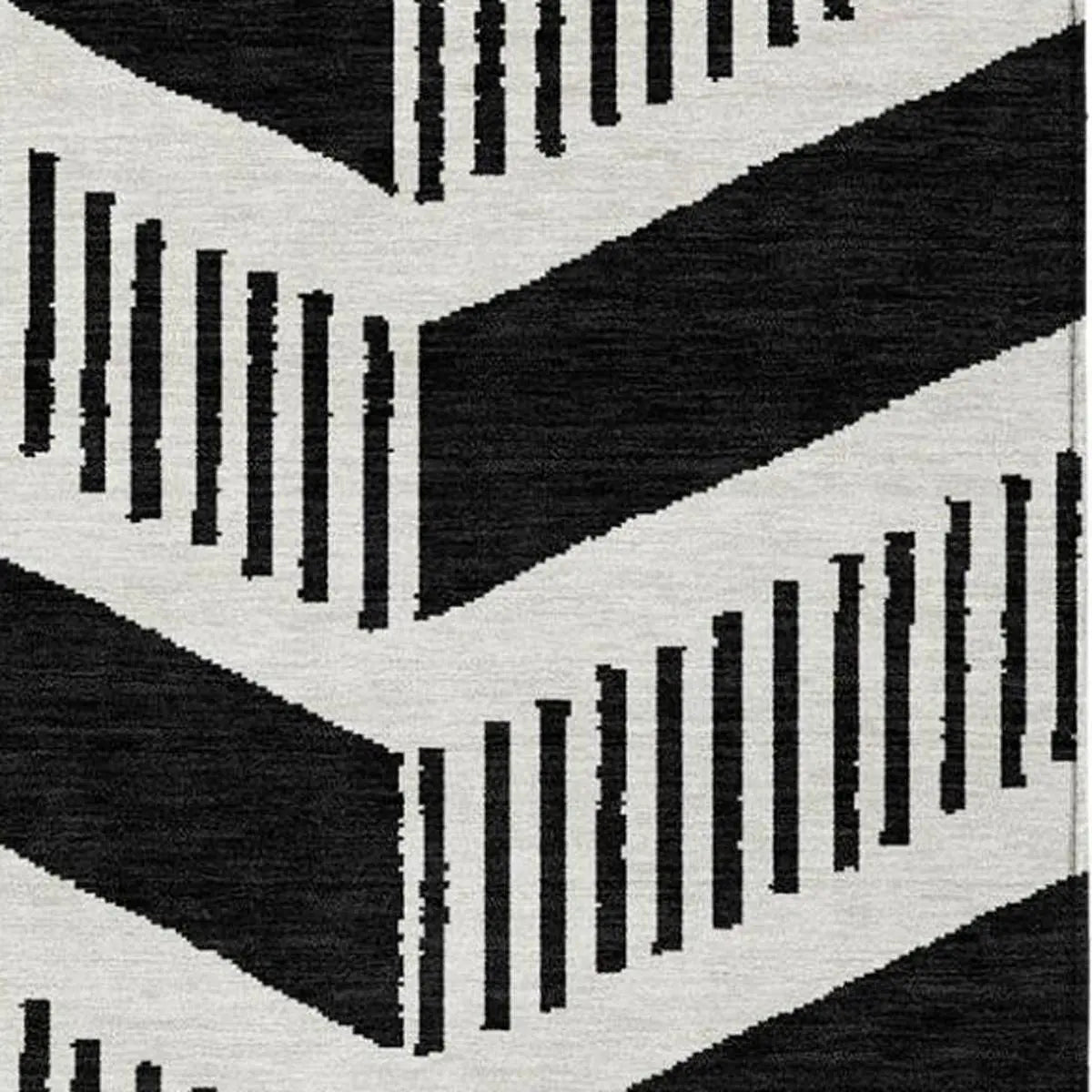 10' X 14' Black And Ivory Geometric Washable Indoor Outdoor Area Rug Homeroots Outdoor