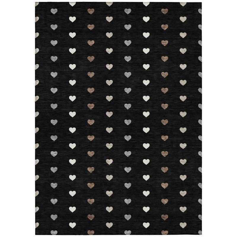 10' X 14' Black And Ivory Geometric Washable Indoor Outdoor Area Rug Homeroots Outdoor