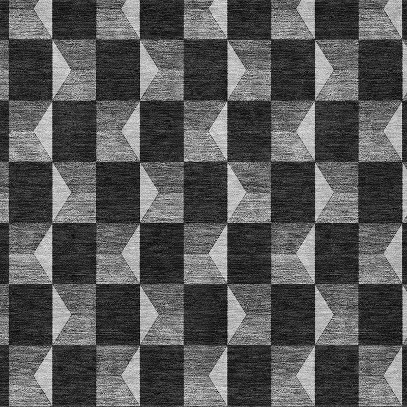 10' X 14' Black And Ivory Geometric Washable Indoor Outdoor Area Rug Homeroots Outdoor